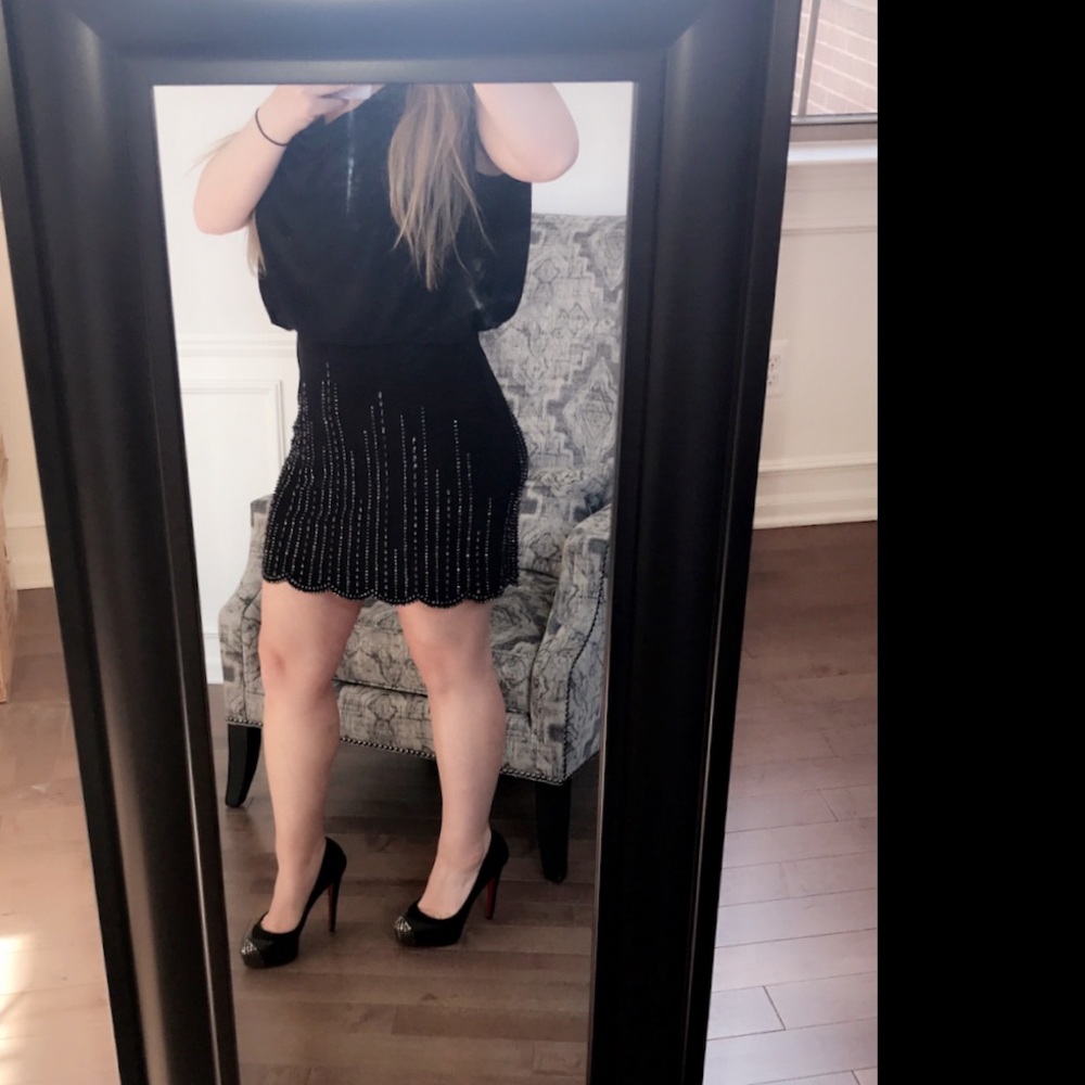 Black mini dress